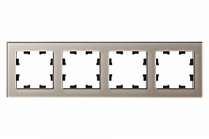 Рамка для розеток и выключателей 4 поста Atlasdesign Nature стекло шампань ATN320504 Schneider Elect