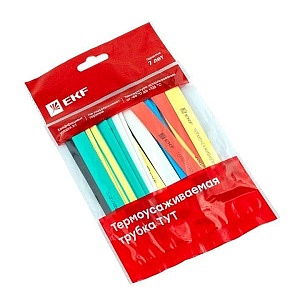 Термоусаживаемая трубка   8/4 ТУТнг набор: (7 цветов по 3шт. 100мм) tut-n-8  EKF PROxima