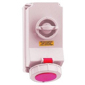 Розетка настенная с блокировкой 32A 5п(3P+N+РE) 6ч, 400В,  IP67 Bals 160184