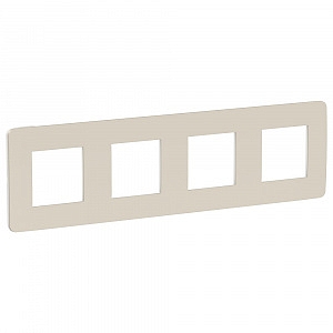 Рамка для розеток и выключателей 4 поста Unica Studio шампань/белый NU280824 Schneider Electric