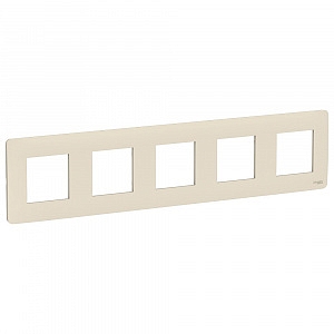 Рамка для розеток и выключателей 5 постов Unica Studio бежевый NU201044 Schneider Electric