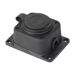 Розетка  настенная 16F ШЗ44 230D 2Р+РЕ с защ. крышкой каучук Basic