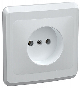 Розетка одноместная ВЕГА  без заземления без защитной шторки 10А РС10-2-ВБ белый (ERV10-K01-10-DM) I