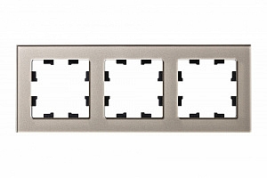 Рамка для розеток и выключателей 3 поста Atlasdesign Nature стекло шампань ATN320503 Schneider Elect