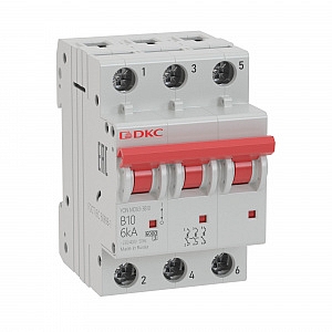 Выключатель автоматический модульный YON 10А 3П трехполюсный C 6кА MD63-3C10-6 DKC