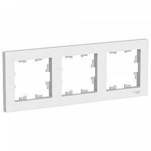 Рамка для розеток и выключателей 3 поста Atlasdesign горизонтальная универсальная белый ATN000103 Sc