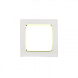 Рамка для розеток и выключателей 1 пост Стокгольм белый с линией цвета зеленый EXM-G-302-20 EKF PROx