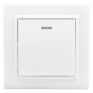 Выключатель одноклавишный Минск скрытой установки с индикацией 10А белый ERV10-121-10 EKF