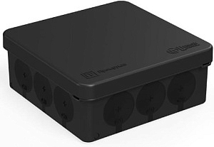 Коробка распределительная ОП 100х100х40  безгалогенная (HF) 12 вводов IP66 черн. 