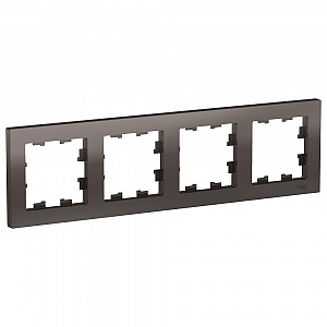 Рамка для розеток и выключателей 4 поста Atlasdesign горизонтальная универсальная мокко ATN000604 Sc