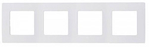 Рамка для розеток и выключателей 4 поста Etika белый 672504 Legrand