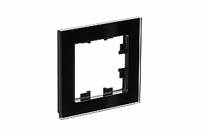 Рамка для розеток и выключателей 1 пост Atlasdesign Nature стекло черный ATN321001 Schneider Electri