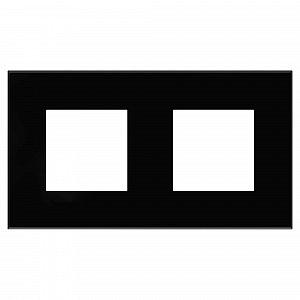 Рамка для розеток и выключателей 2 поста 4 модуля Avanti Черный квадрат 4402904 DKC