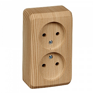 Розетка двойная ЭТЮД открытой установки сосна PA16-005D Schneider Electric