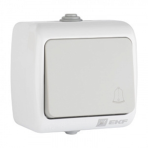 Кнопка звонка одноклавишная Мурманск открытой установки IP54 10А серый EFZ10-026-30-54 EKF