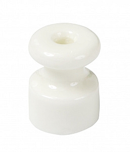 Ретро изолятор фарфоровый для наружного монтажа витой электропроводки D18,5х24мм белый GE70025-01 ТМ
