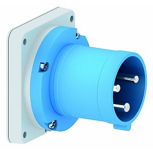 Вилка встраиваемая 63A 3п(2P+PE) 6ч, 230В, IP44  фланец 110х106 Bals 2834