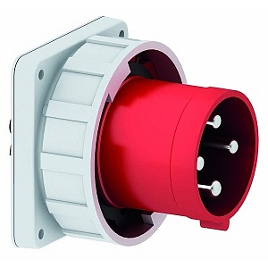 Вилка встраиваемая прямая 125A 4п(3P+PЕ) 6ч, 400В, IP67 120х120 Bals 2861