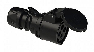 Розетка кабельная 16A 4п(3P+PE) 6ч, 400В, IP44 черная Bals 310607