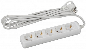 Удлинитель 5 метров, 5 гнезд c заземлением, ПВС 3х1мм2, 16А ( U-5e-5m-3x1 ) Б0028377 ЭРА