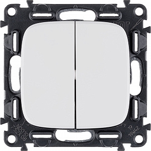 Переключатель двухклавишный Valena ALLURE скрытой установки 10А 250В с лицевой панелью безвинтовые з