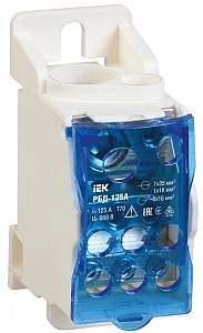 Распределительный блок на DIN-рейку РБД-125А (RBD-125) (6шт) IEK