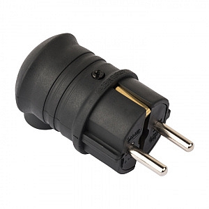 Вилка угловая каучуковая 230В 2P+PE 16A IP44 RPS-017-16-230-44-r EKF PRO