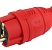 Вилка кабельная каучуковая с заземлением прямая красная 16A V8-RED-IP44 Б0044547 ЭРА
