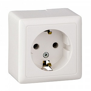 Розетка с заземлением  (250В,16А) открытой установки ПИ16-133 /RA16-133-B Wessen ХИТ Schneider Elect