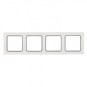 Рамка для розеток и выключателей 4 поста Стокгольм белый с линией цвета черный EZM-G-305-20 EKF PROx