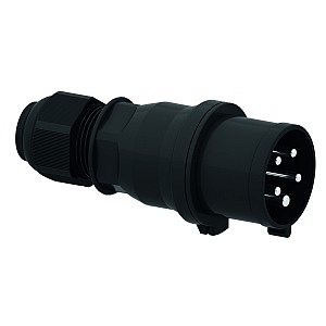 Вилка кабельная 32А 5п(3Р+N+PE) 6ч, 230-380В,  IP44 черная Bals 210791