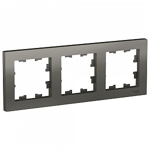 Рамка для розеток и выключателей 3 поста Atlasdesign горизонтальная универсальная сталь ATN000903 Sc