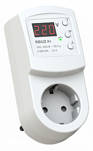 Реле контроля напряжения однофазное, установка в розетку,16А, RBUZ R-116y