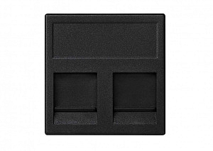 Simon Connect графит Адаптер информационной розетки 2ХRJ45 CJ545U, CJ546U со шторками 45х45ммKB76-14