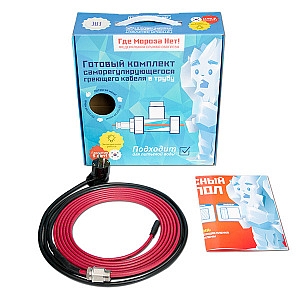 Кабель греющий саморегулирующийся  2м комплект для обогрева внутри трубы, 15 Вт/м (30Вт) с вилкой  K