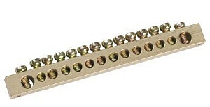 Шина "PE"  8х12 мм  8/2  8 отверстий крепеж по краям  без изолятора  YNN21-08-100 IEK