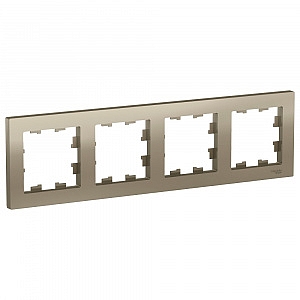 Рамка для розеток и выключателей 4 поста Atlasdesign горизонтальная универсальная шампань ATN000504 